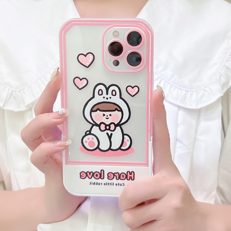 Ốp lưng iphone Ốp Điện Thoại Trong Suốt Kèm Giá Đỡ Họa Tiết Hoạt Hình Cho Iphone 13Promax 12Pro 11 / x / 6 / 7 / 8 / PLUS Dinuo case