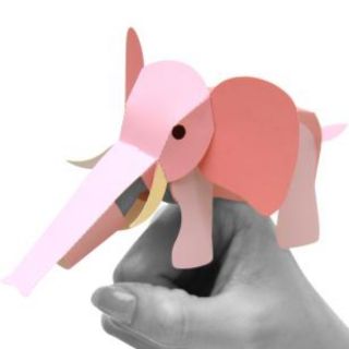 Rối ngón tay giấy: voi hồng