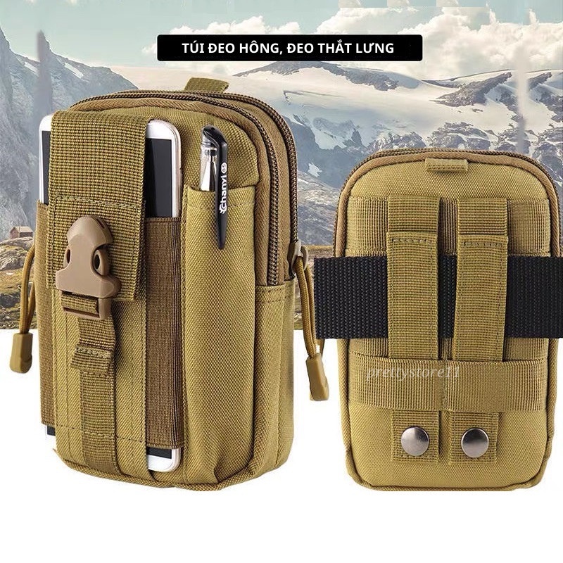 Túi Đeo Hông, Đeo Thắt Lưng Đựng Điện Thoại Chất Liệu Vải Dày Bền Chống Trầy Xước Nhiều Ngăn Tiện Dụng