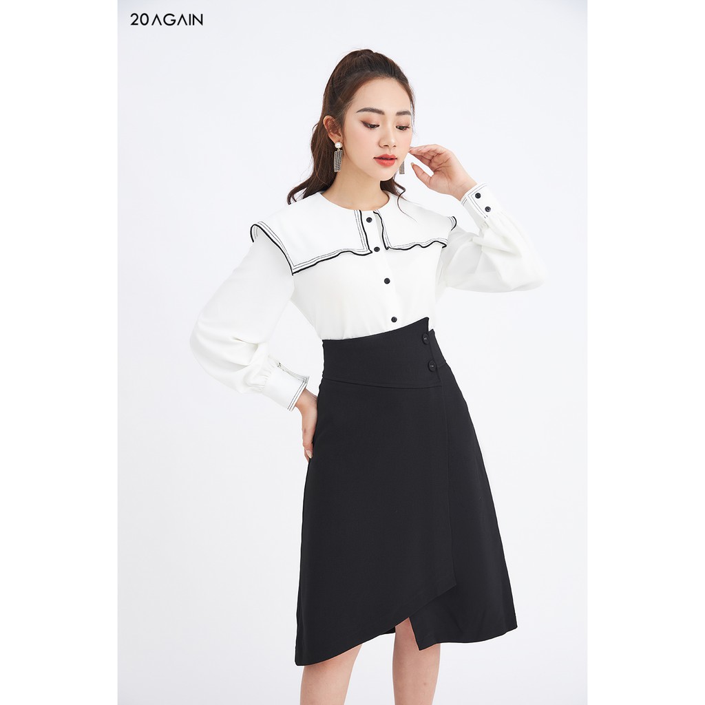 Áo sơ mi nữ công sở cổ thủy thủ 20AGAIN ASA1478