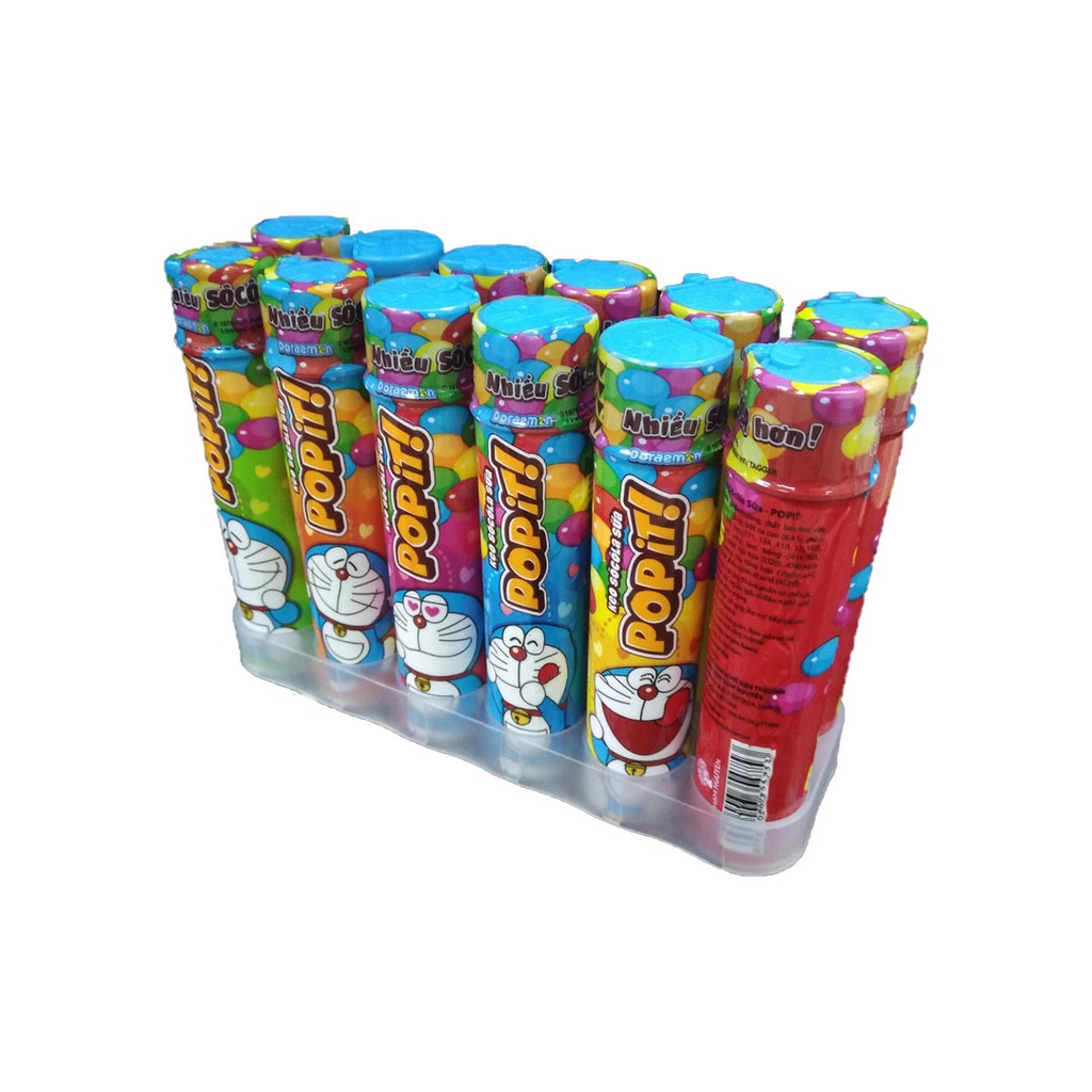 [RẺ VÔ ĐỊCH] CHÍNH HÃNG Combo 2 Khay (12 Ống) Kẹo Popit Doreamon Ống 15g