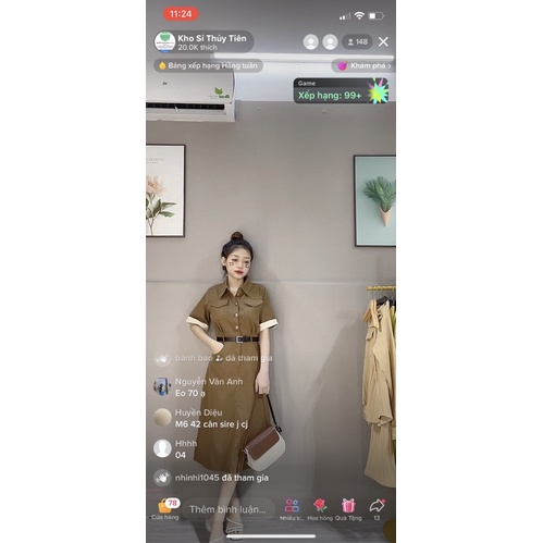 Váy kaki nâu dáng ngắn - đang dài