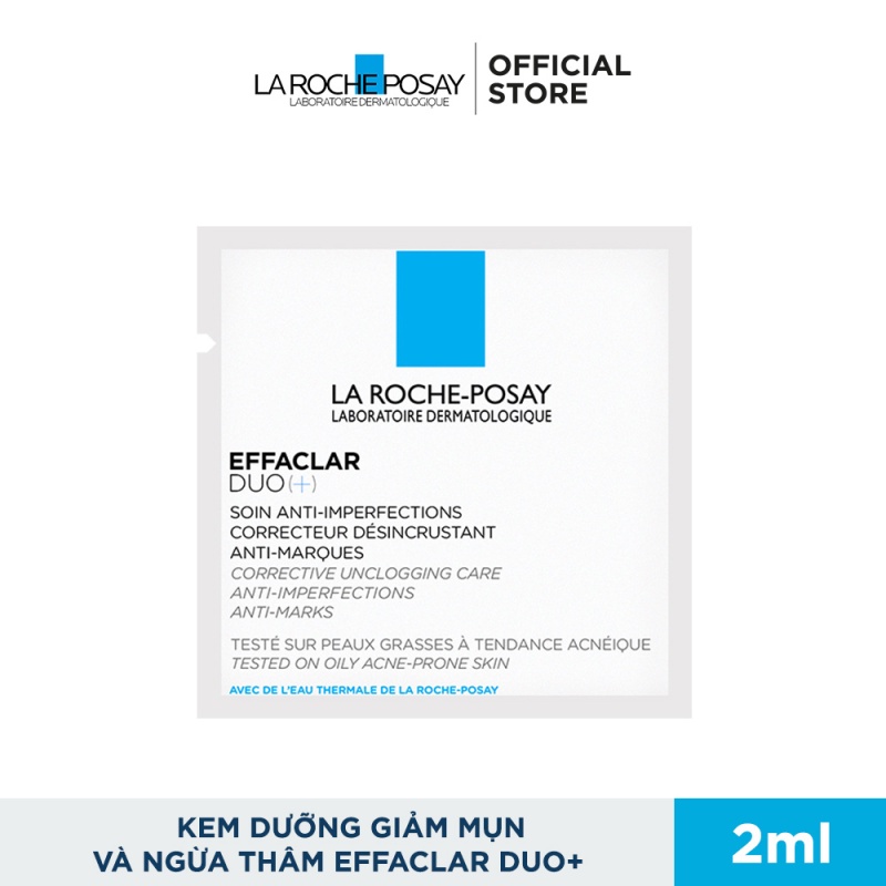 Kem dưỡng da thông thoáng lỗ chân lông ngừa thâm và mụn La Roche-Posay Effaclar Duo+ 2ML