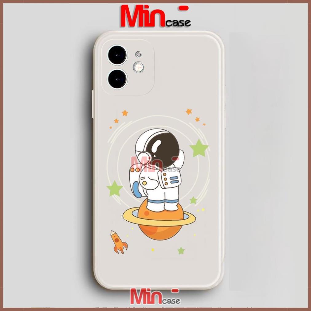 Ốp lưng iPhone Phi hành gia cạnh viền vuông silicon mềm dẻo cho iphone 6/6s/7/8/X/XS/11/12/13 Pro Plus Max