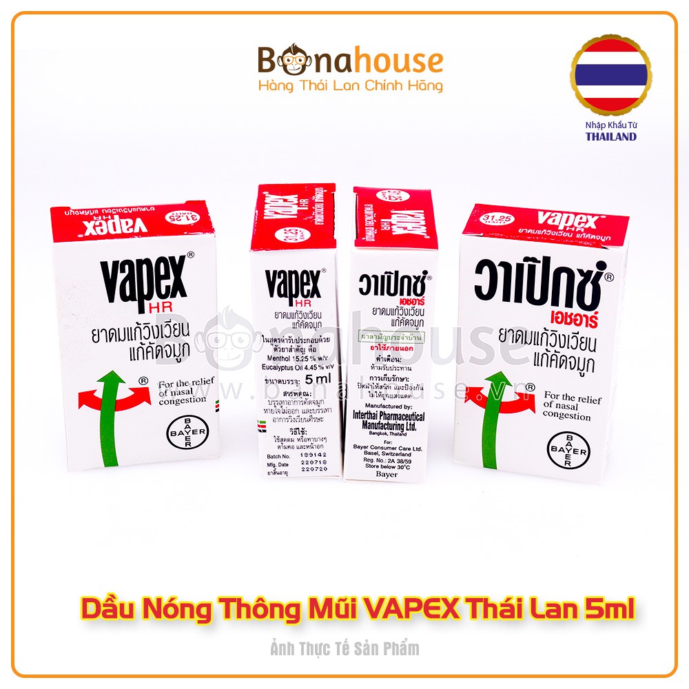 01 Dầu Nóng Thông Mũi VAPEX Thái Lan 5ml