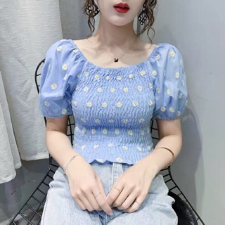 🔅áo bẹt vai nhúng hoa cúc