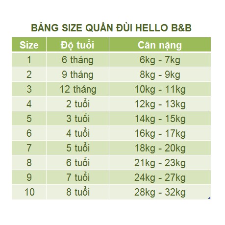 [Nhiều màu] QL0052 Quần đùi cotton Hello BB - Hello B&B