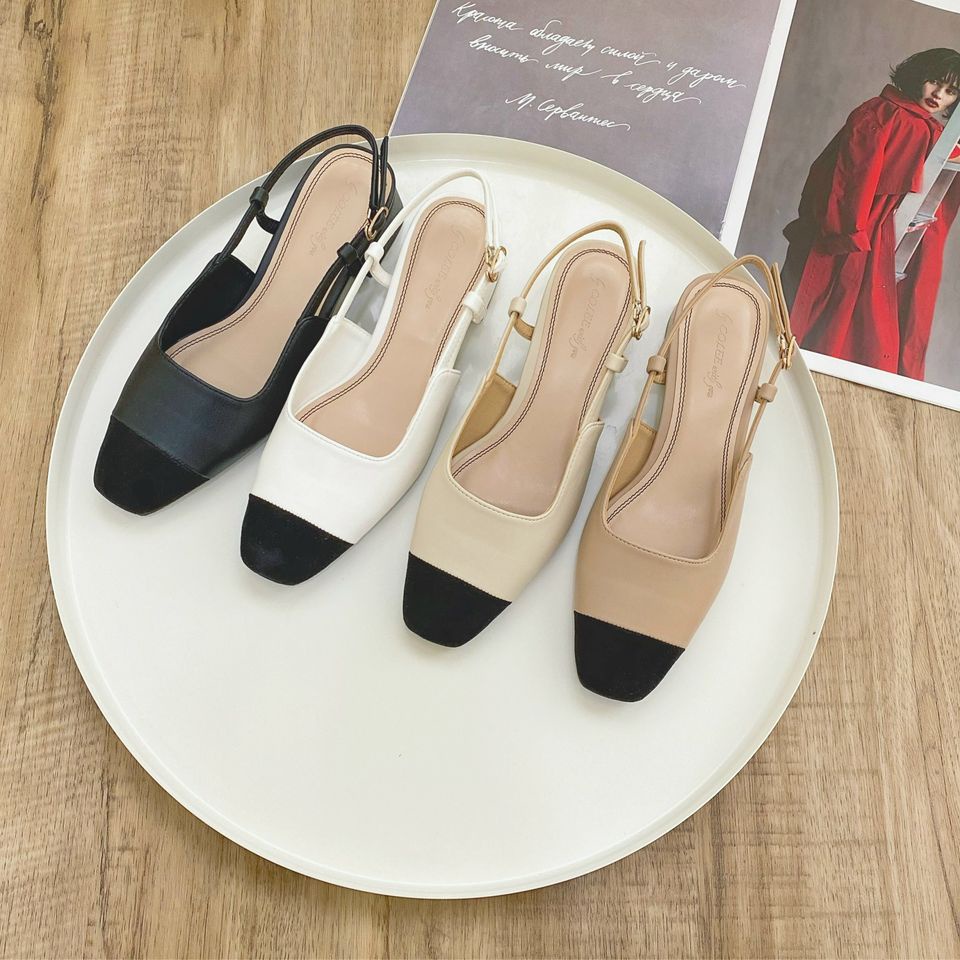 SANDAL GÓT VUÔNG - SANDAL SLINGBACK COLEE CAPTOE VÁ MŨI 3P XINH XẮN 005181