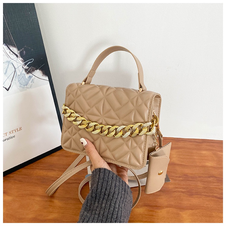 Túi Đeo Vai Cầm Tay Hình Thoi Phối Dây Xích Kiểu Retro Thời Trang Cho Nữ