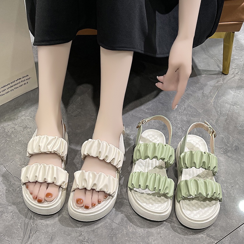 IELGY Giày sandal đế xuồng kiểu Pháp thời trang thoải mái cho nữ