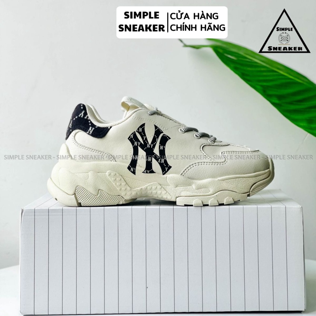 Giày MLB NY Mono Heel Chính Hãng 🔴SIMPLE SNEAKER🔴 MLB Big Ball Chunky Mono Heel New York Yankees Auth