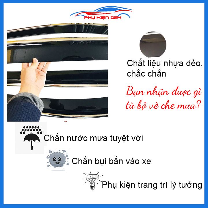 Vè mưa CRV 2018-2021 chỉ inox cao cấp bảo vệ xe