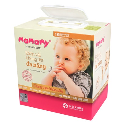 Khăn khô cotton đa năng Mamamy 180 tờ