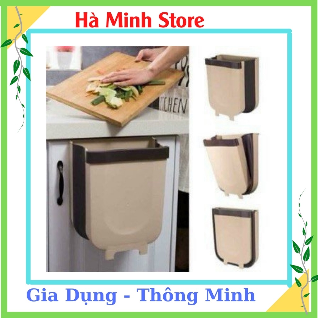 [Giá Hủy Diệt] Thùng Rác Gấp Gọn Thông Minh Có Móc Cài, Treo Đươc Mọi Nơi - Thùng Rác Treo Tủ Bếp Có Thanh Gạt Tiện Lợi