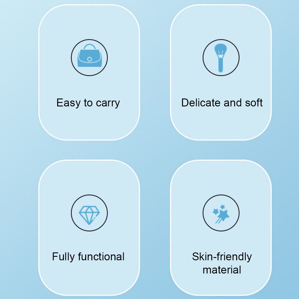 [Hàng mới về] 5 Cọ trang điểm thích hợp người mới bắt đầu sử dụng tay cầm nhựa kèm gương