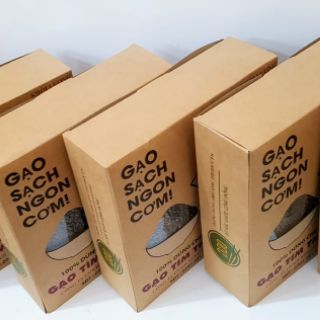 (2Kg) Gạo Sạch Tím Thơm Dẻo 2019 [ 120k/kg, hộp 2kg ]