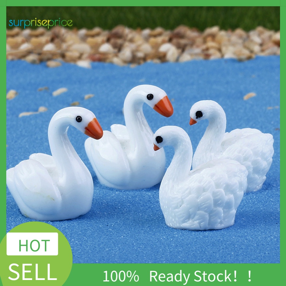 【SPP】2Pcs Couple Lovers Swan Miniature Crafts Garden Decorations Landscape Ornament