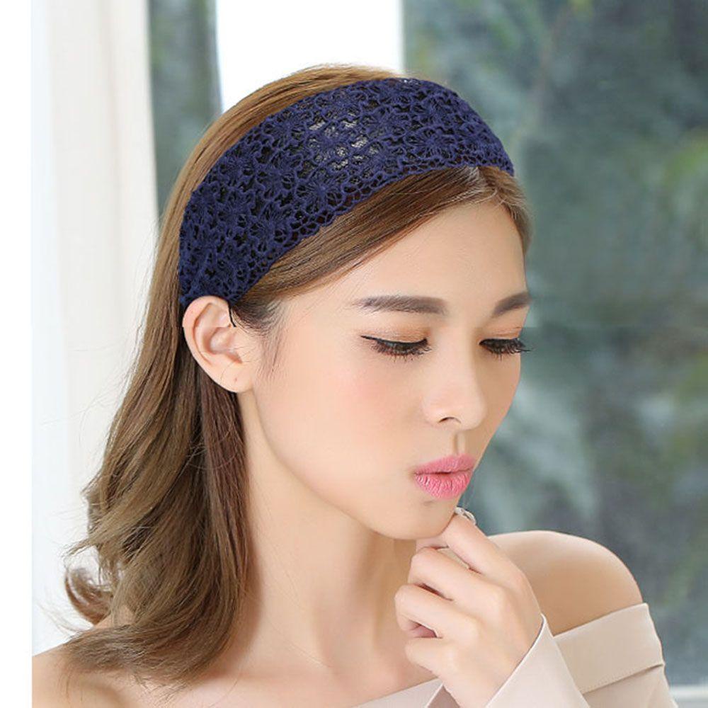 2 Băng Đô Ren Cài Tóc Bản Rộng Rửa Mặt Trang Điểm Cho Nữ