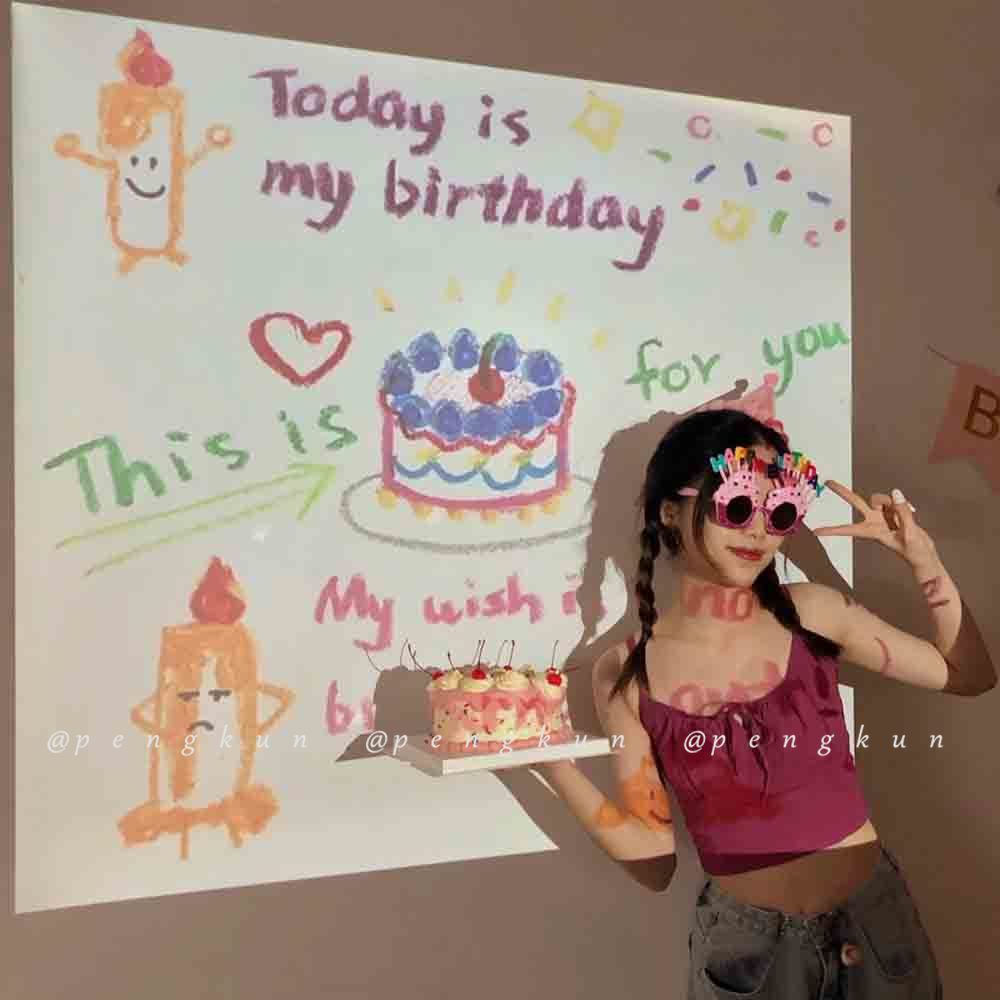 Đèn Chiếu Phông Nền Trang Trí Tiệc Sinh Nhật Theo Phong Cách Hàn Quốc Vui Nhộn Chất Lượng Cao