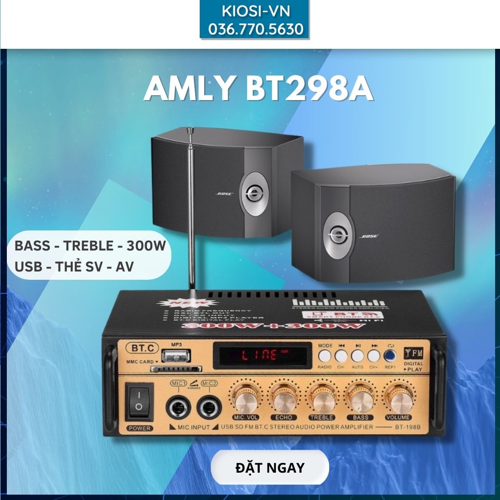 Amly mini công suất lớn - Âm ly nhật bãi - Amly Mini Bluetooth BT-298A phiên bản cao cấp, chức năng đa dạng, chống rú