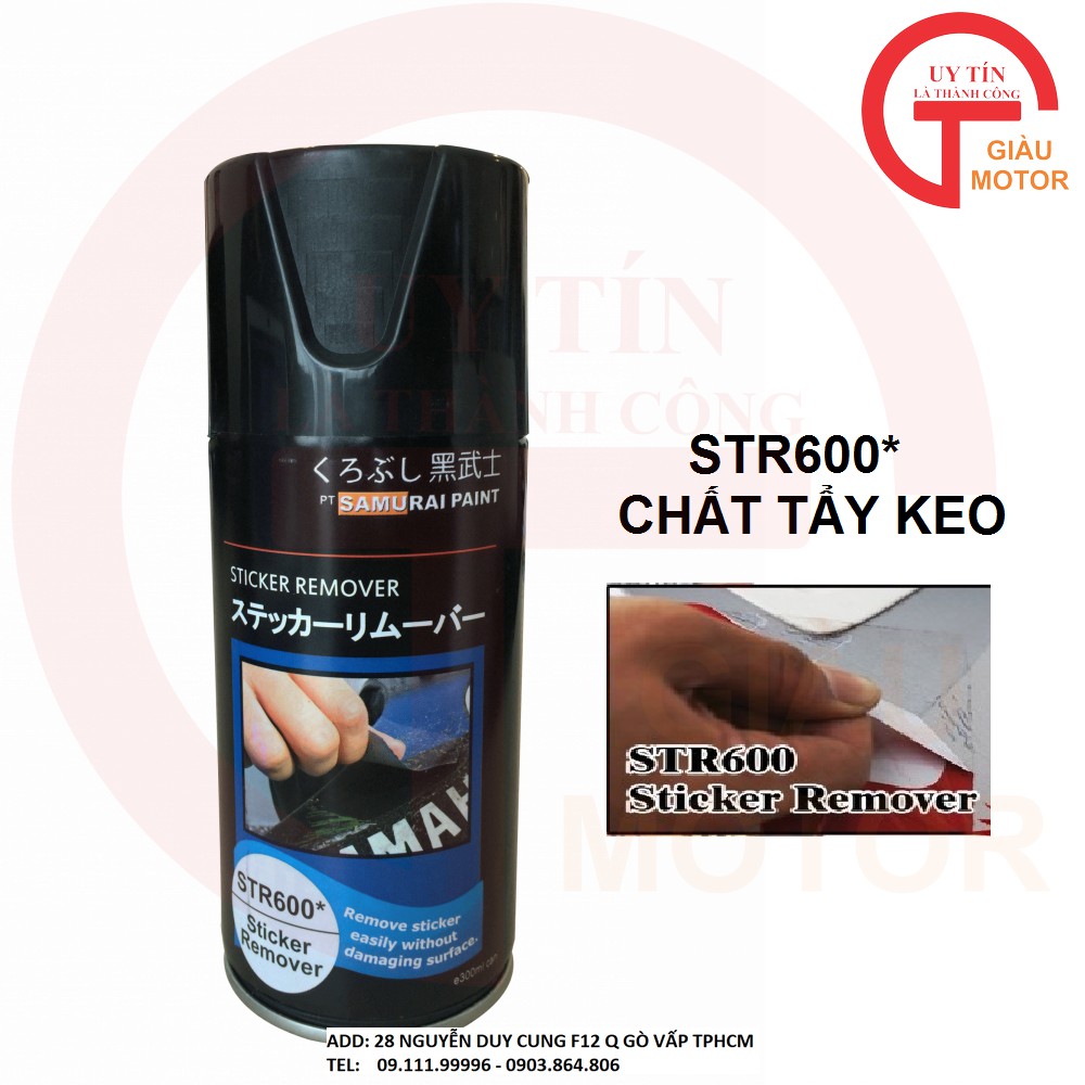 SAMURAI - CHAI SAMURAI CHẤT TẨY KEO ,LỘT TEM , DECAL STR600* CHÍNH HẢNG