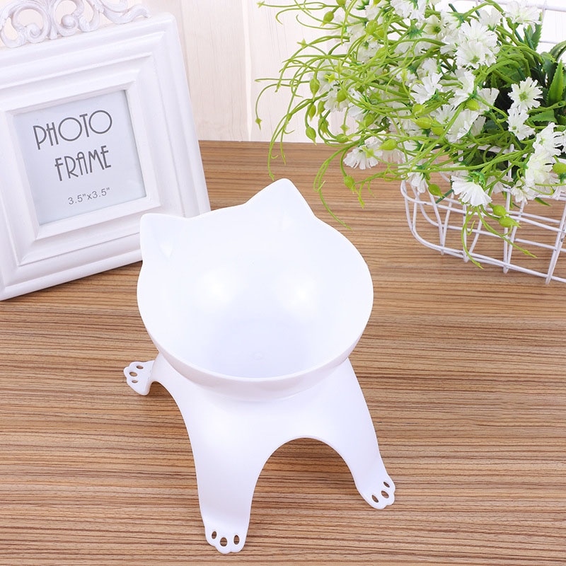 Bát ăn bằng nhựa có đế nâng chống trượt dễ thương cho thú cưng