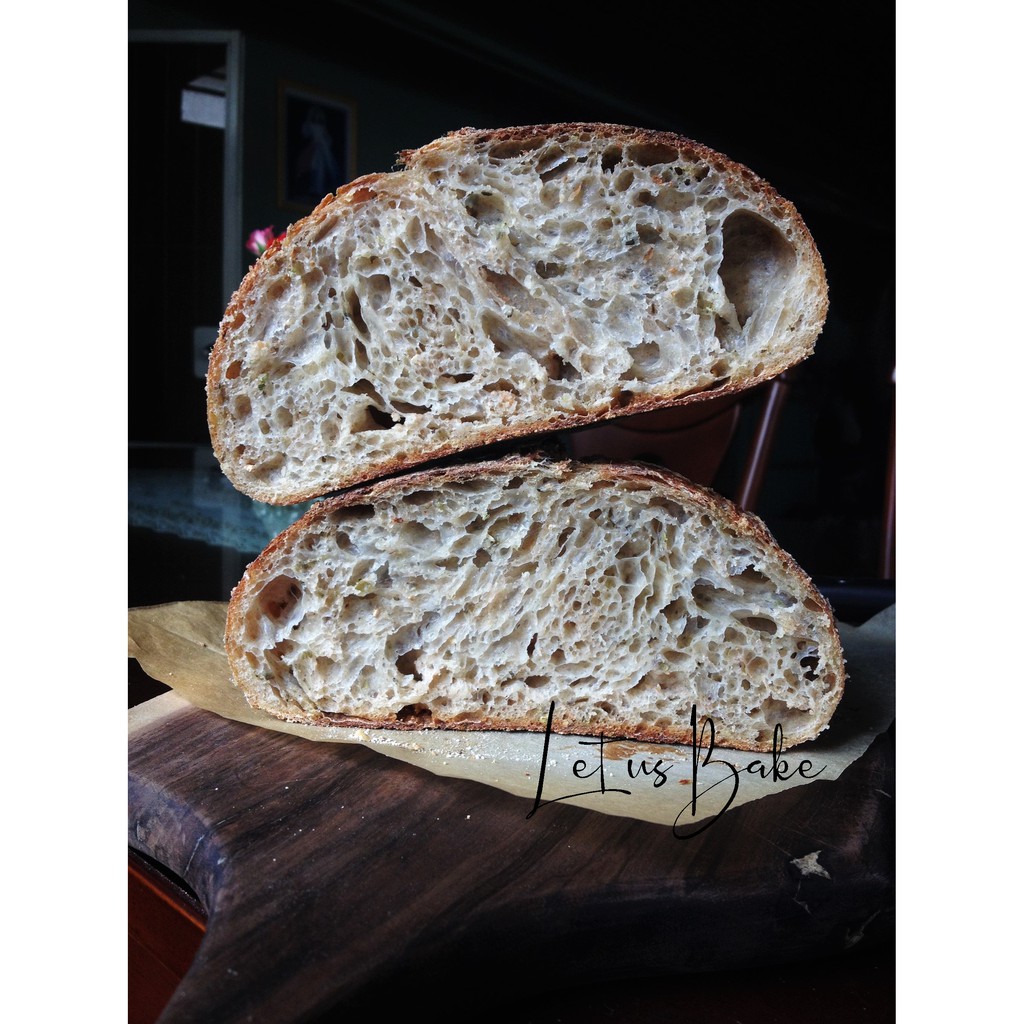 Oregano Sourdough Bread 350g - Bánh Mì Kinh Giới Tây Men Tự Nhiên