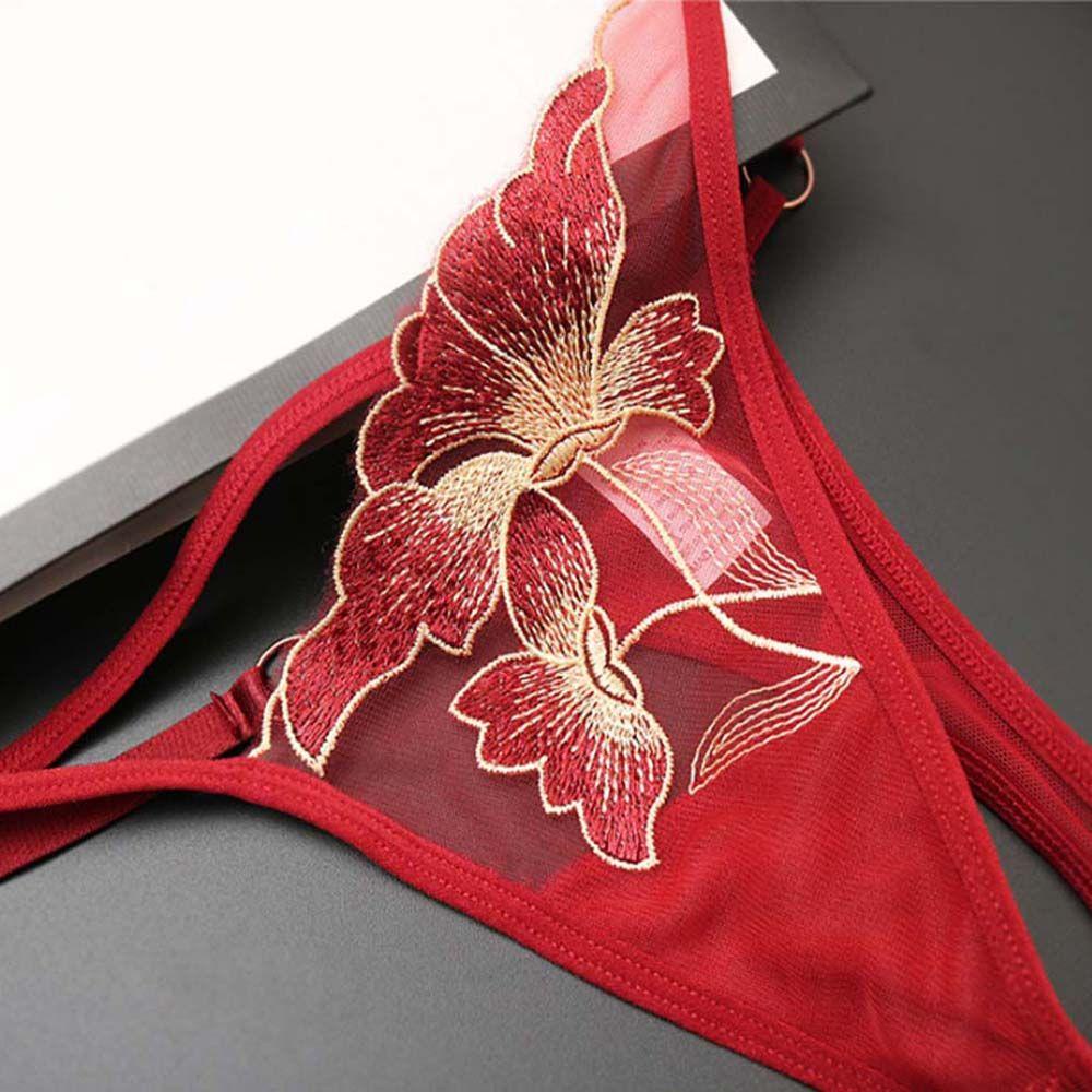 Quần Lót Lọt Khe Thêu Hình Bướm Phối Ren Quyến Rũ Cho Nữ