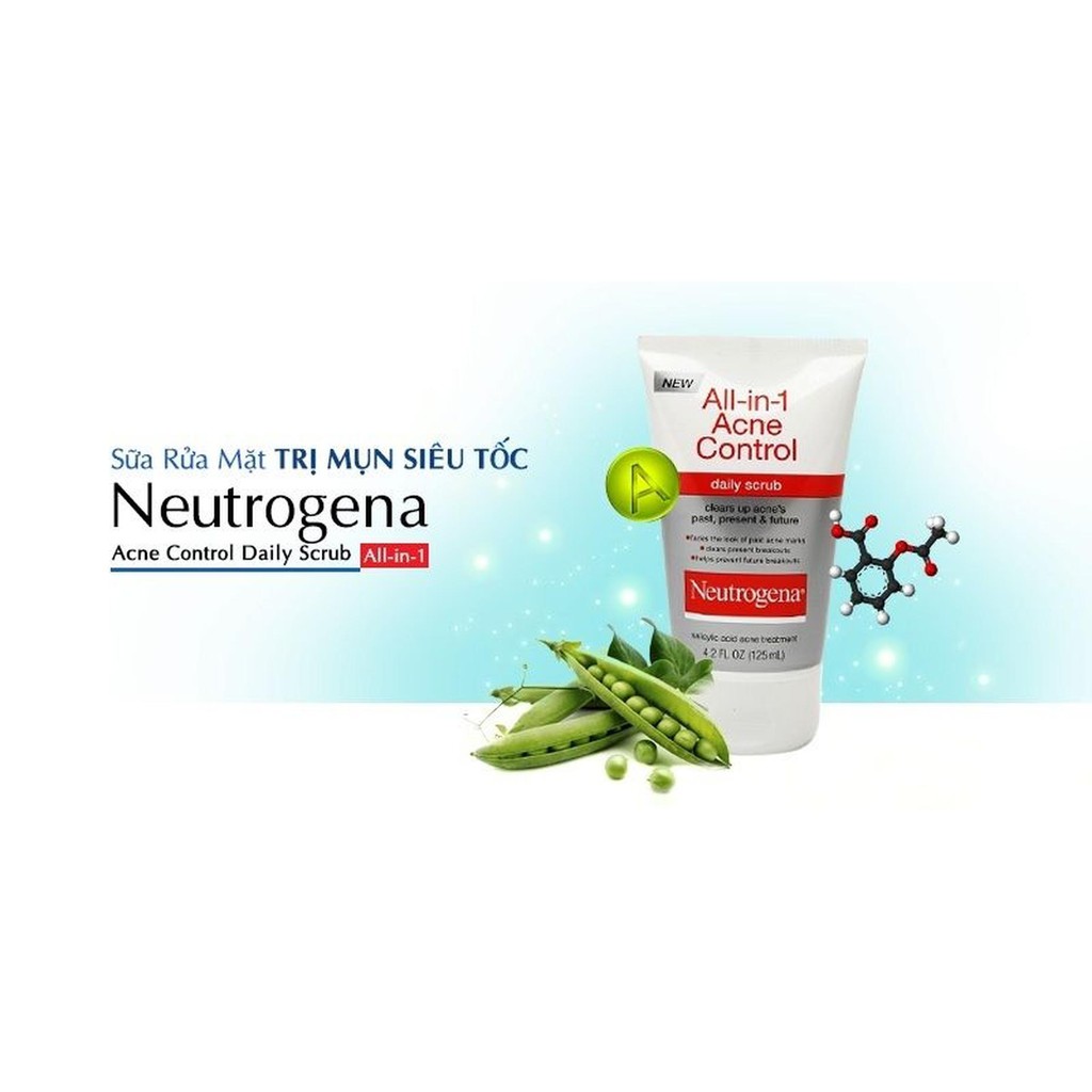 Sữa Rửa Mặt All In 1 Neutrogena Acne Control Daily Scrub (124ml) _ NTG002SRM