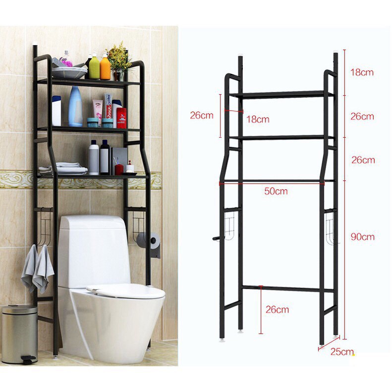 Kệ để đồ sau toilet , nhà tắm 3 tầng đa năng, tiết kiệm không gian .