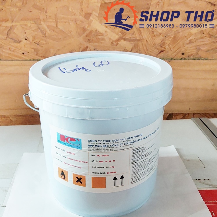 Sơn bóng trong gốc nước độ bóng 60% loại 4kg