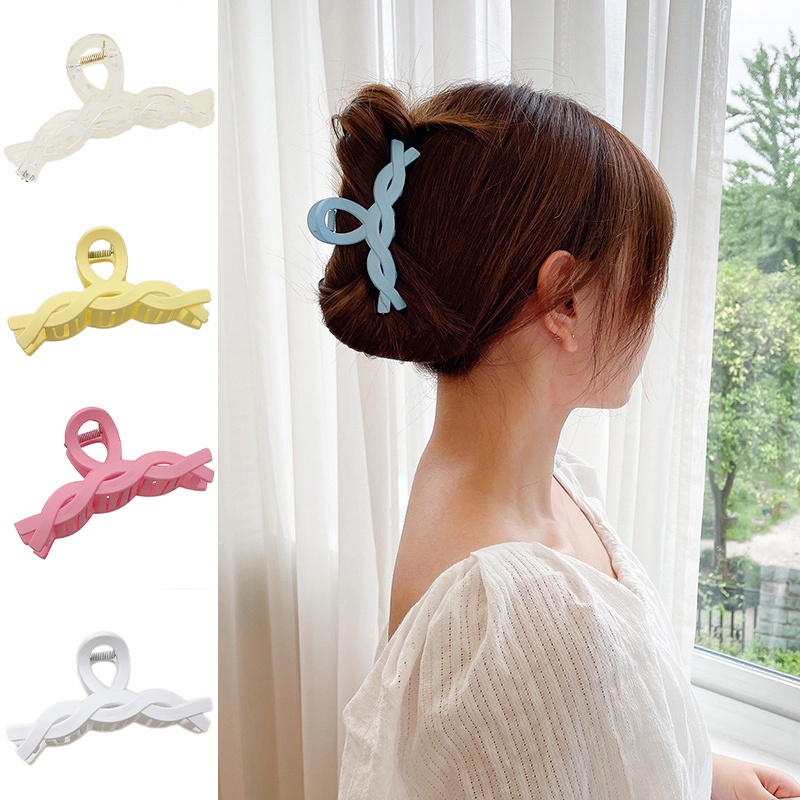 Kẹp Tóc Xoắn Hình Cá Mập Màu Macaron Thời Trang Xuân Hè
