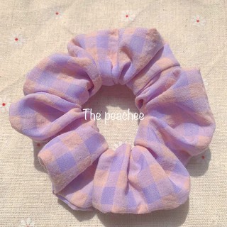 scrunchie, dây buộc tóc, cột tóc xinh xắn vải caro