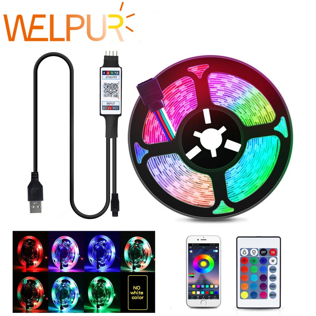Dây đèn LED 60 bóng 2835 USB 5V SMD2835 chiều dài 1M/2M/3M/4M/5M mềm dẻo dùng trang trí nhà cửa/ phông nền TV DIY