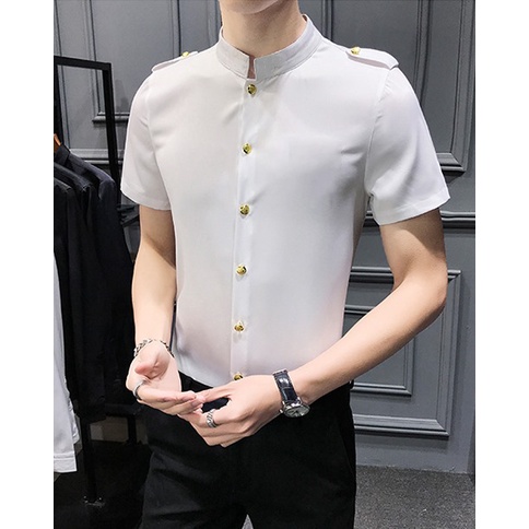 Áo sơ mi tay ngắn nam , sơ mi cộc tay Hàn Quốc, chất vải lụa dãn họa tiết trẻ trung lịch lãm MÃ-N21
