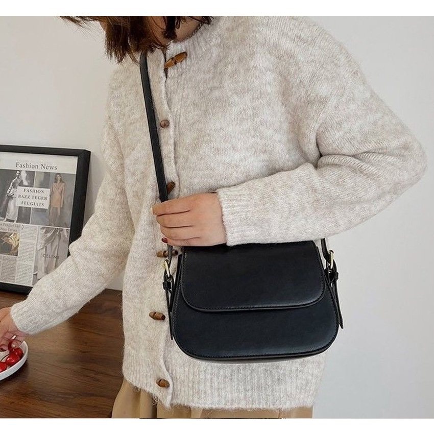 Túi xách kẹp nách nữ đeo vai đeo chéo basic thời trang dễ thương cao cấp da dây xích DIOMI