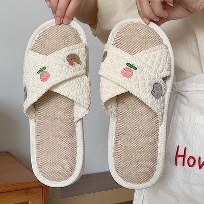 Dép cotton Lanh Thấm Hút Mồ Hôi Thoải Mái Bốn Mùa
