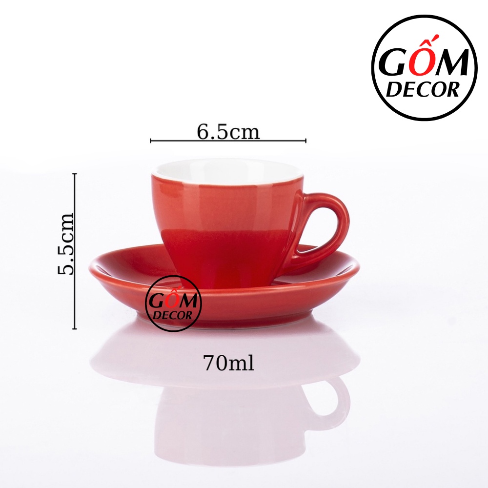 Cốc sứ vân đá Bát Tràng cao cấp - ly cà phê Cappuccino Nhật dung tích 70ml hàng chính hãng