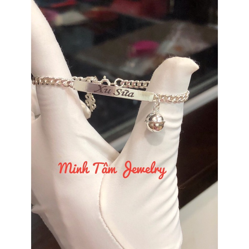 Lắc tay đôi mẹ và bé bạc ta khắc tên theo yêu cầu