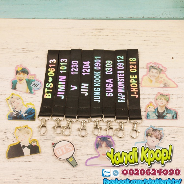 Nametag BTS Rm-Rap Monster, Dây Strap Móc Khóa Đeo Cặp, Balo Kpop Giá Rẻ