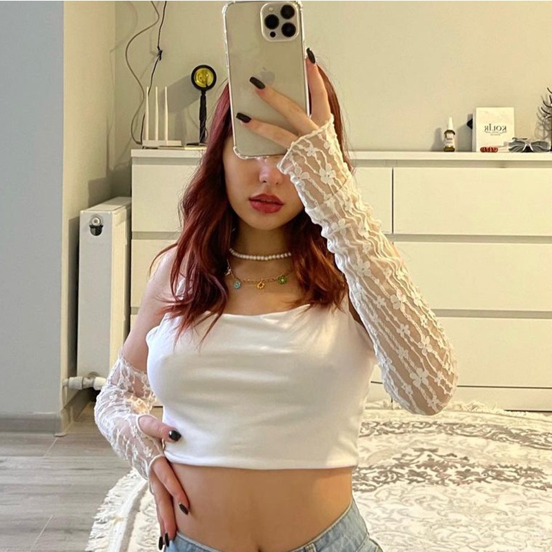 Áo Tank Top Hở Lưng Phối Ren Thời Trang Cho Nữ