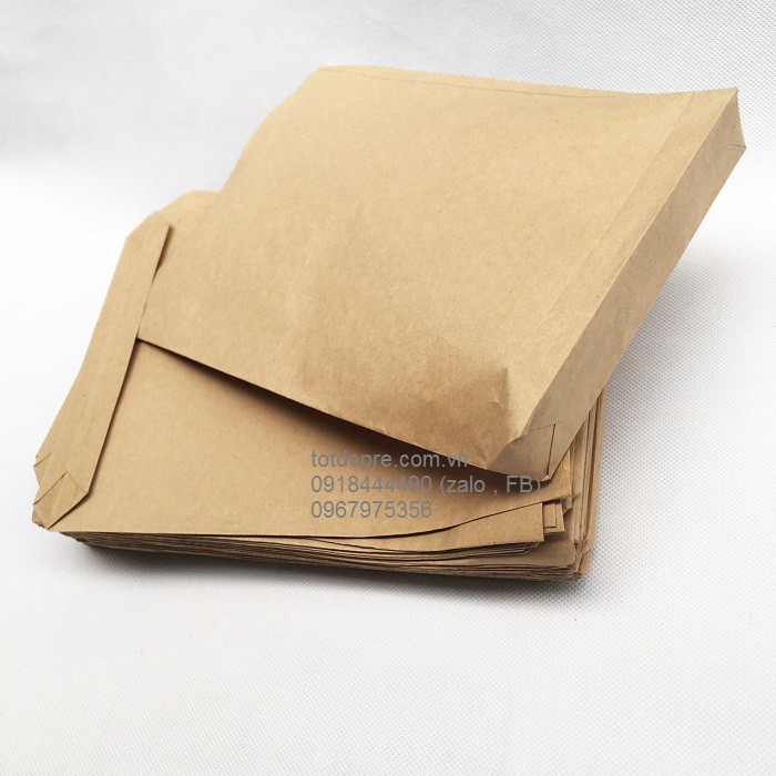100 Túi giấy Kraft cỡ 20x25x4cm (túi giấy xi măng)