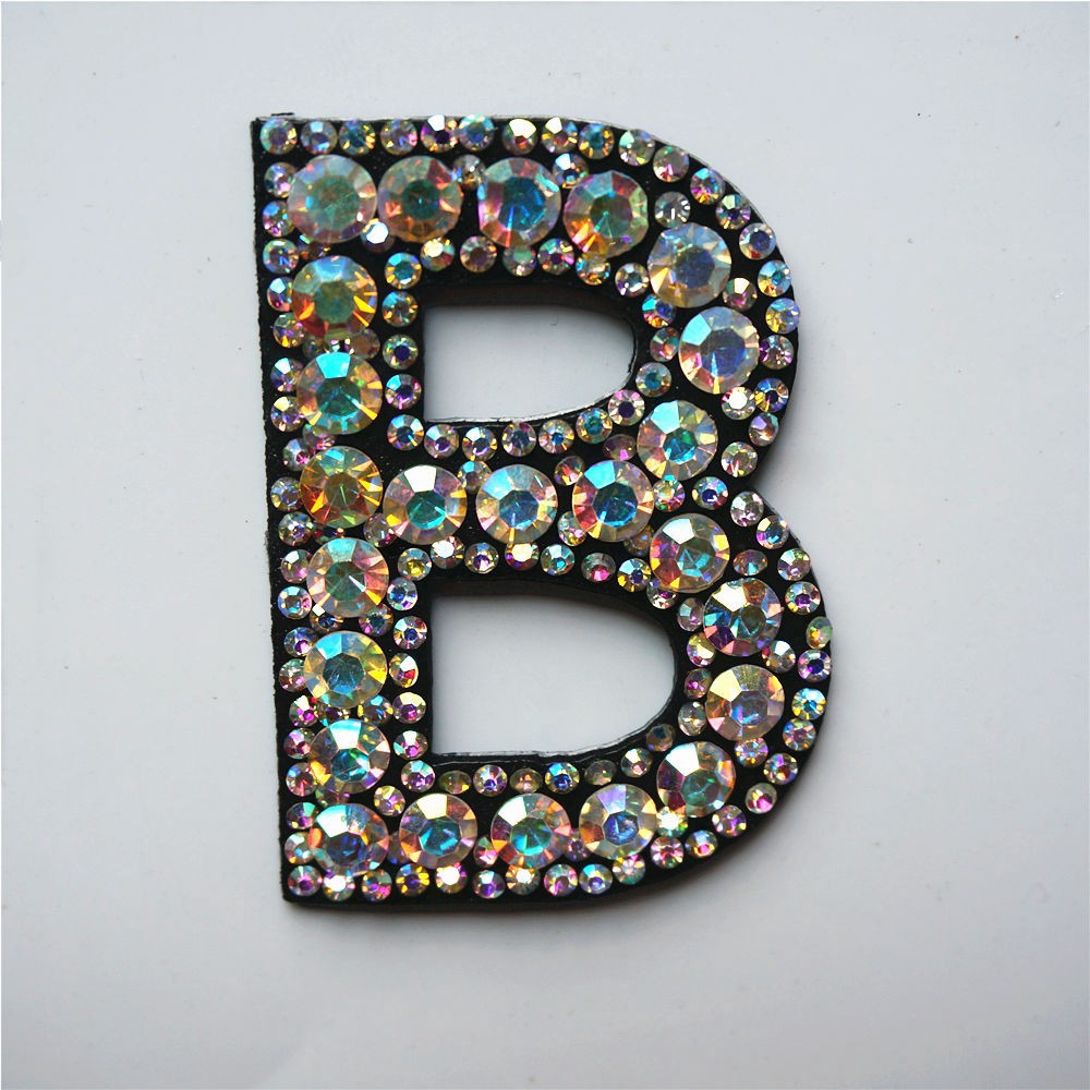 Miếng Dán Ủi Quần Áo Hình Chữ Cái Tiếng Anh Đính Đá