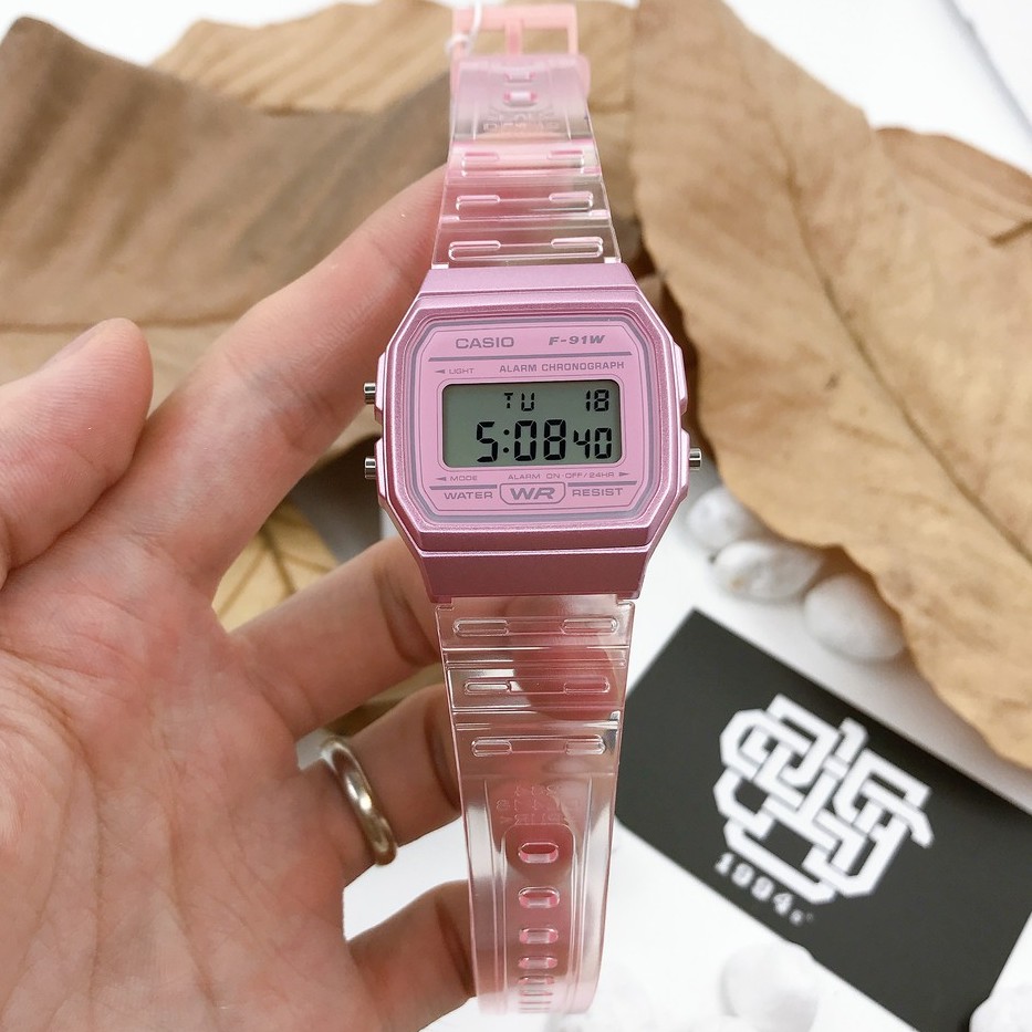 Đồng hồ nam/nữ Casio F-91 / F-91WS-4 dây nhựa, chống nước, có đèn led, hàng chính hãng