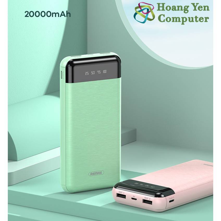 Sạc Dự Phòng Remax RPP-195 20000mah (2 Cổng Sạc Vào - 2 Cổng Sạc Ra) - BH 12 Tháng Chính Hãng - Hoàng Yến Computer