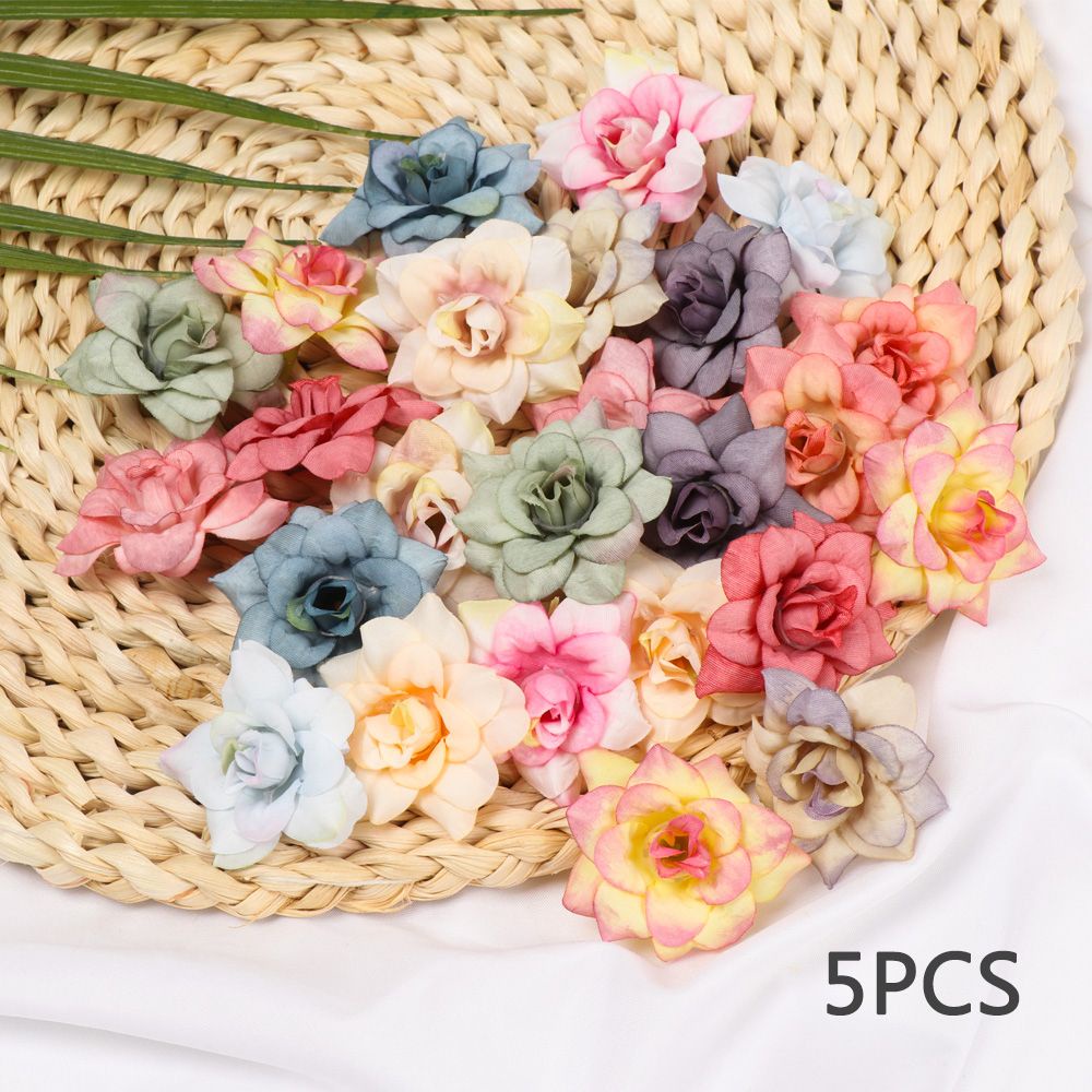 CONOPERY Bộ 5 Bông Hoa Hồng Giả Nhiều Màu Dùng Trang Trí Tiệc Cưới / Sổ Tay Diy
