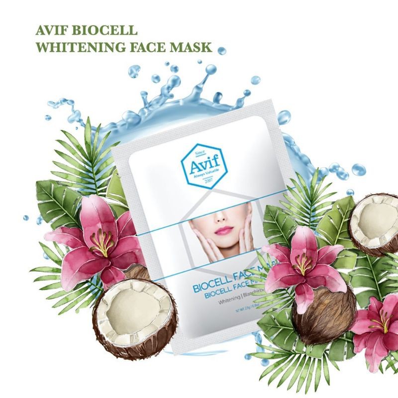 [CHÍNH HÃNG] Mặt Nạ nước dừa Dưỡng Da Cao Cấp Avif Biocell Face Mask