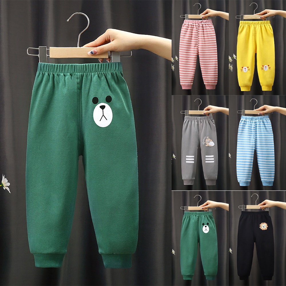 Quần Thể Thao Seluar Panjang Budak Lelaki Perempuan Lưng Thun Bằng Cotton Nguyên Chất Thời Trang Hàn Quốc Cho Bé Trai Và Bé Gái 3-12