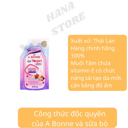 Muối Tắm Sữa Bò Tẩy Tế Bào Chết A Bonne Spa Milk Salt Thái Lan Toàn Thân 350gr Có Vòi Mỹ Phẩm Hana