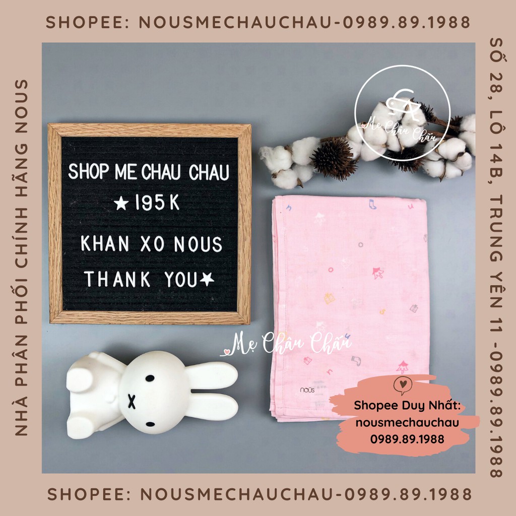 Set 5 Khăn Sữa Hồng Noel Nous